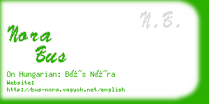 nora bus business card
