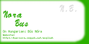 nora bus business card